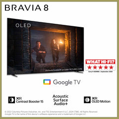 BRAVIA 8 | K-55XR80 |XR Processor | OLED | 4K Ultra HD | Dải tần nhạy sáng cao (HDR) | Smart TV (Google TV) (ST)